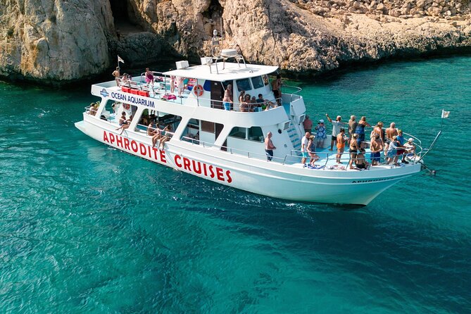 From Protaras: Turtle Cove & Blue Lagoon Cruise - Green Bay: where calm water and underwater art meet