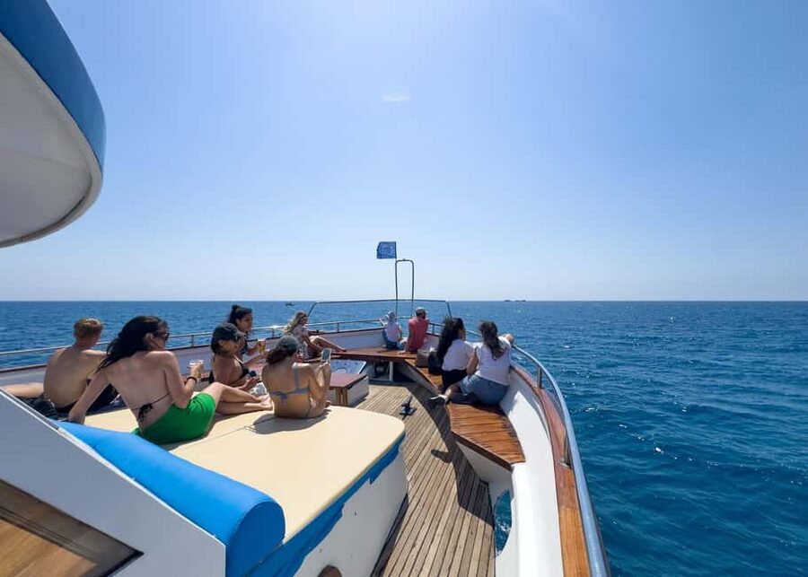 Larnaca: Glass-Bottom Boat Cruise with Fishing and BBQ Lunch - Zenobia shipwreck time: glass-bottom viewing and snorkel gear together