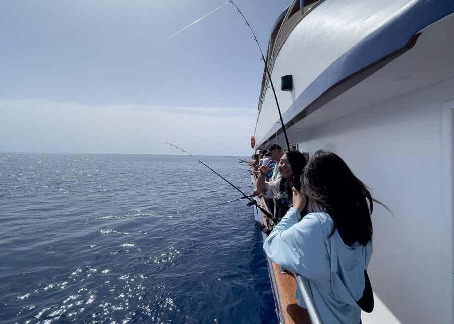 Larnaca: Glass-Bottom Boat Cruise with Fishing and BBQ Lunch - The Cypriot BBQ buffet, open bar, and cooking fish you catch
