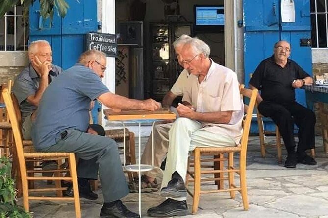 Mini Mountain Jeep Safari - Stop 3: Lythrodontas coffee in the village square (kafenion time)