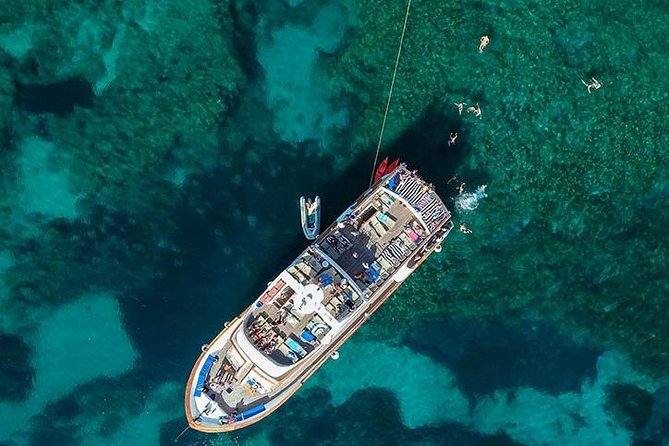 Sea Star Coral Express Cruise from Paphos - The deck setup: open bar, buffet lunch, and live entertainment